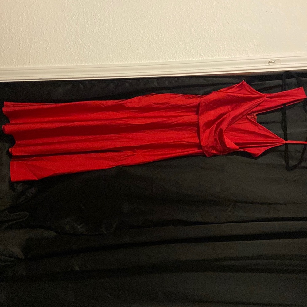Long red Fashion Nova ball gown dress